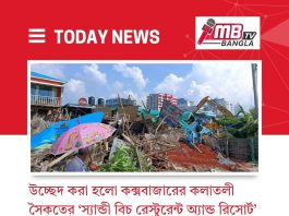 উচ্ছেদ করা হলো কক্সবাজারের কলাতলী সৈকতের ‘স্যান্ডী বিচ রেস্টুরেন্ট অ্যান্ড রিসোর্ট’